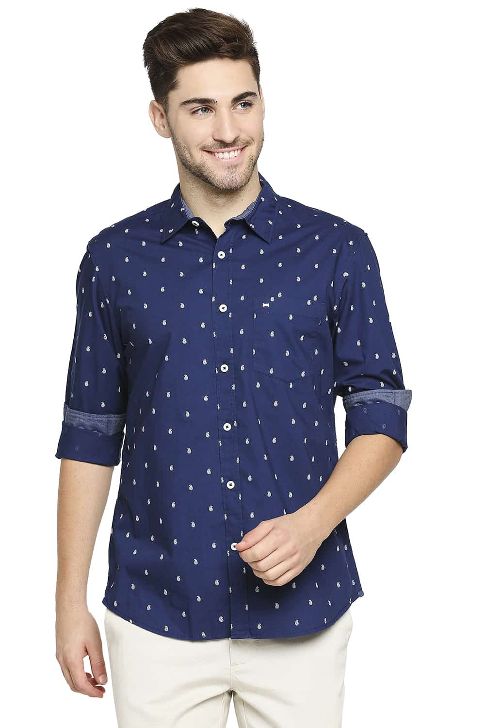 BASICS SLIM FIT PRINTED SHIRT