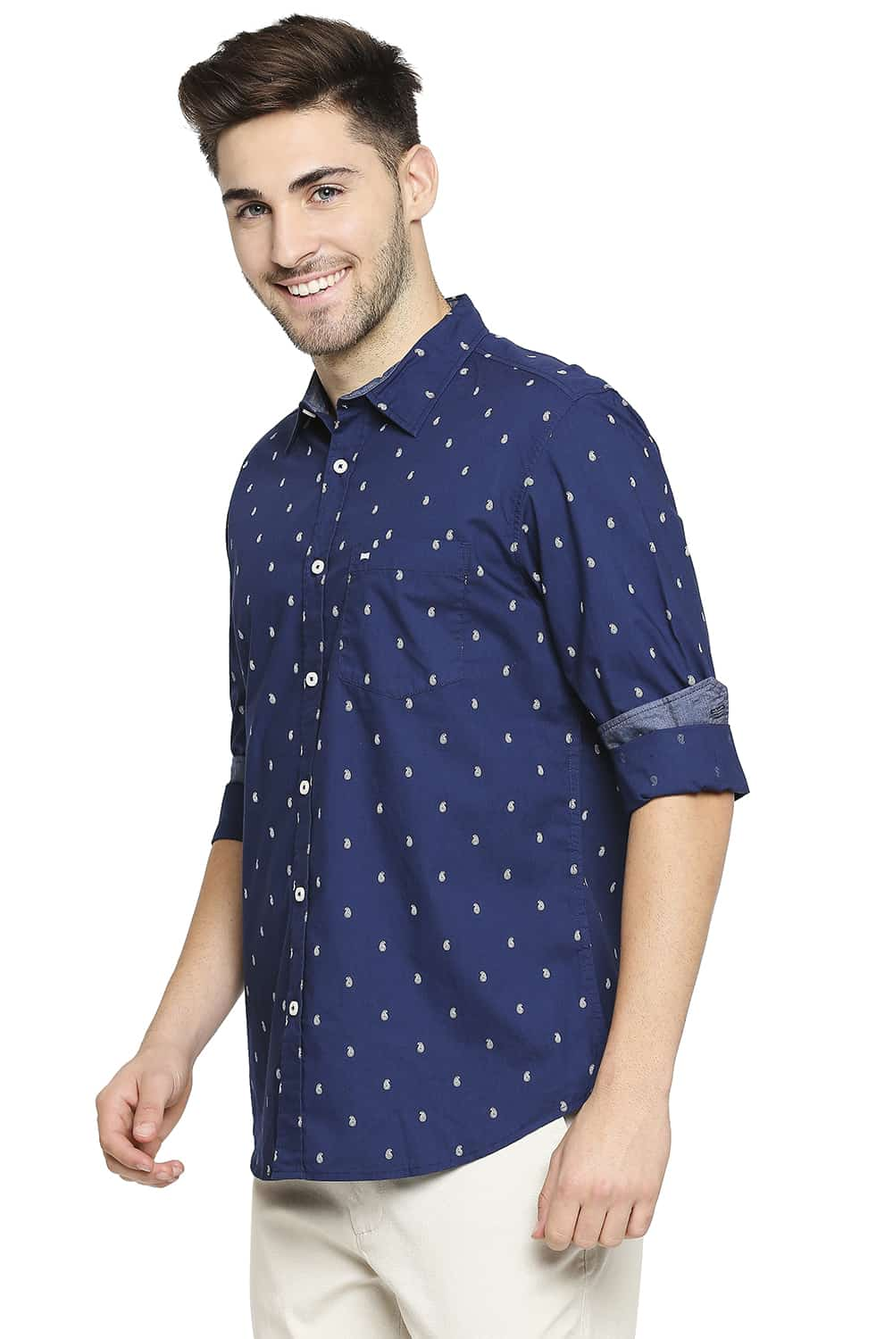 BASICS SLIM FIT PRINTED SHIRT