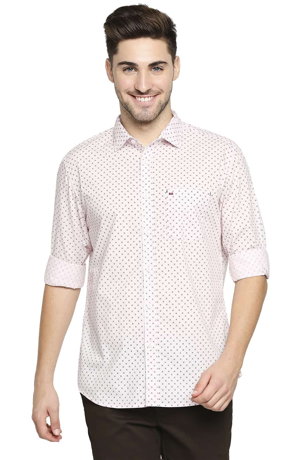 BASICS SLIM FIT PRINTED SHIRT