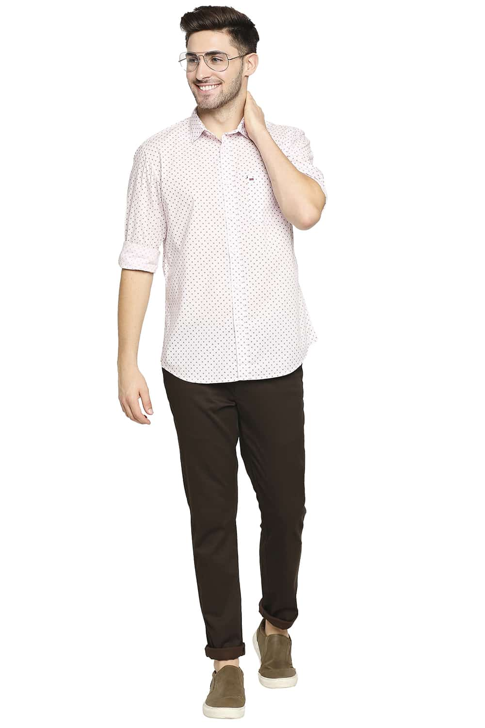 BASICS SLIM FIT PRINTED SHIRT