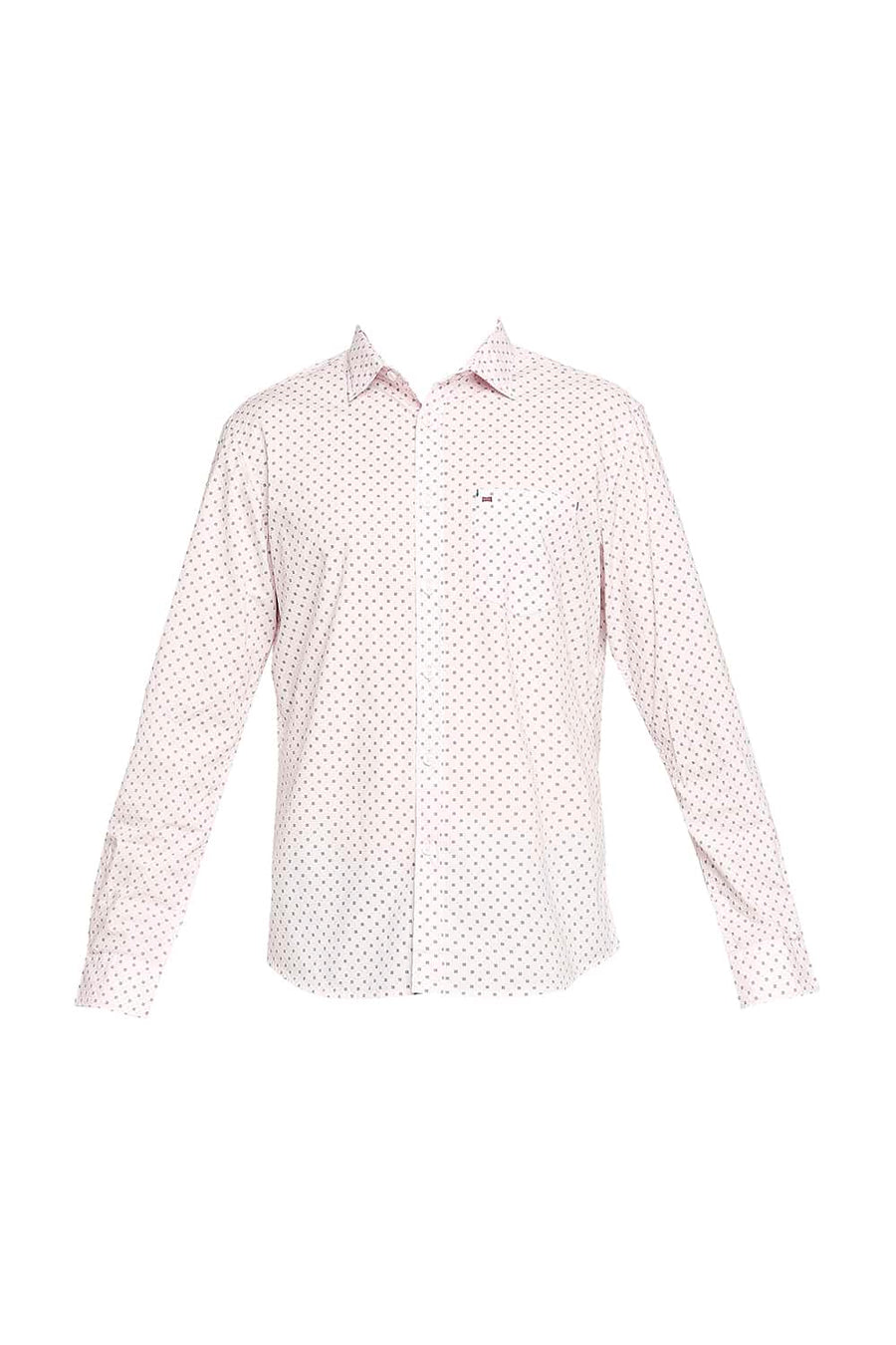 BASICS SLIM FIT BALLET PINK PRINTED SHIRT