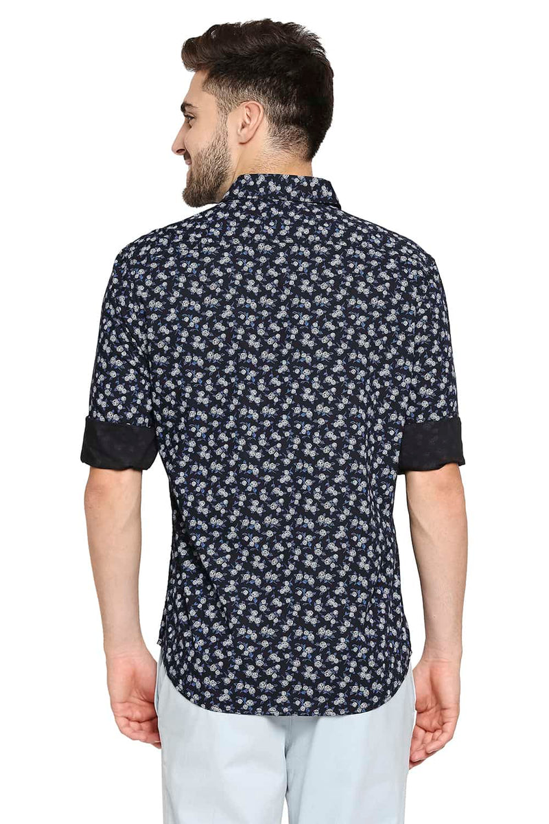 BASICS SLIM FIT PRINTED SHIRT