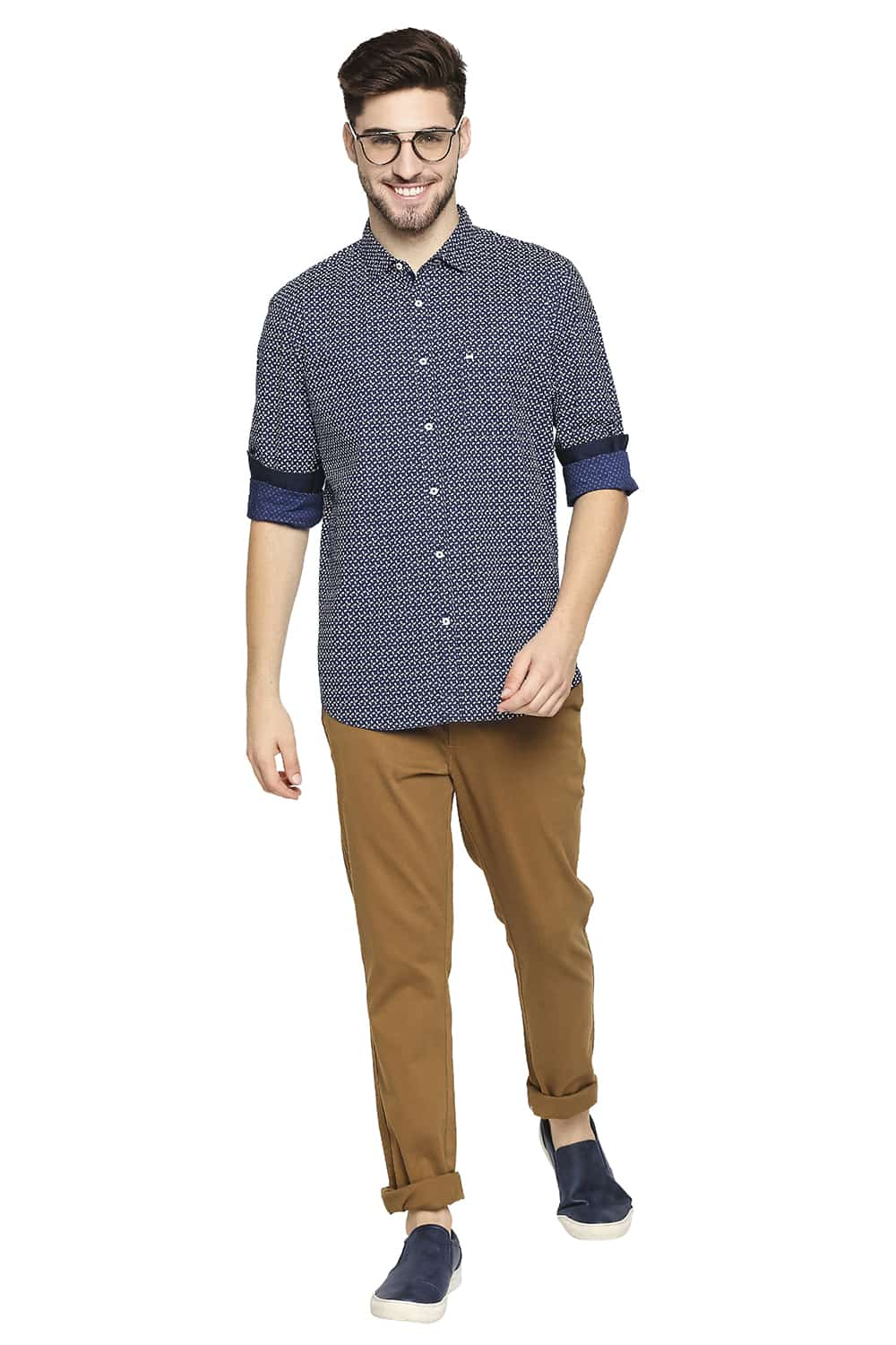 BASICS SLIM FIT PRINTED SHIRT