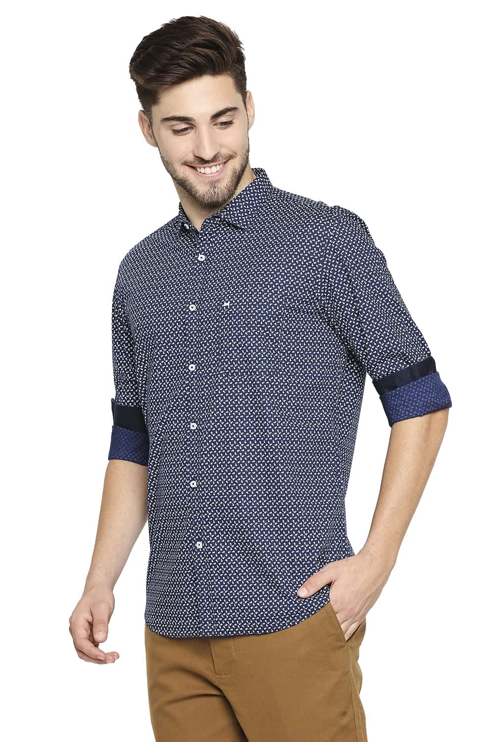 BASICS SLIM FIT PRINTED SHIRT