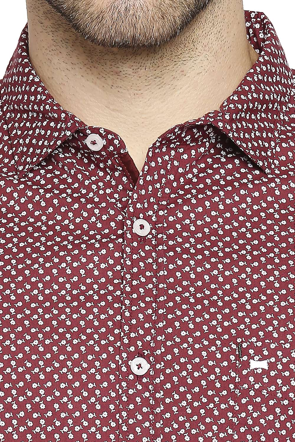 BASICS SLIM FIT PRINTED SHIRT