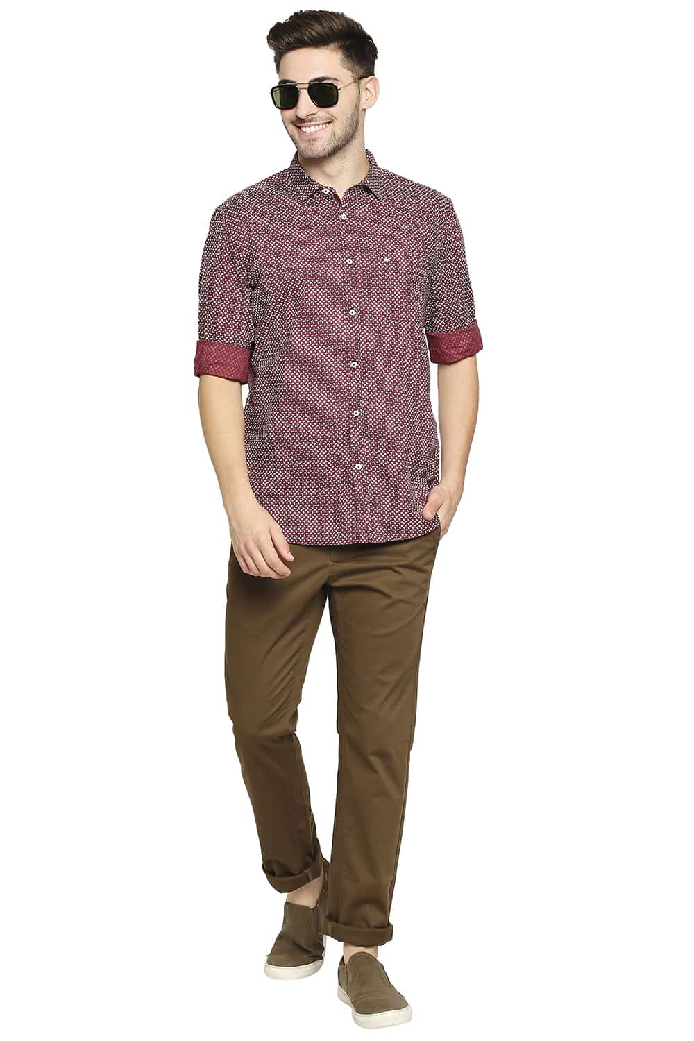 BASICS SLIM FIT PRINTED SHIRT