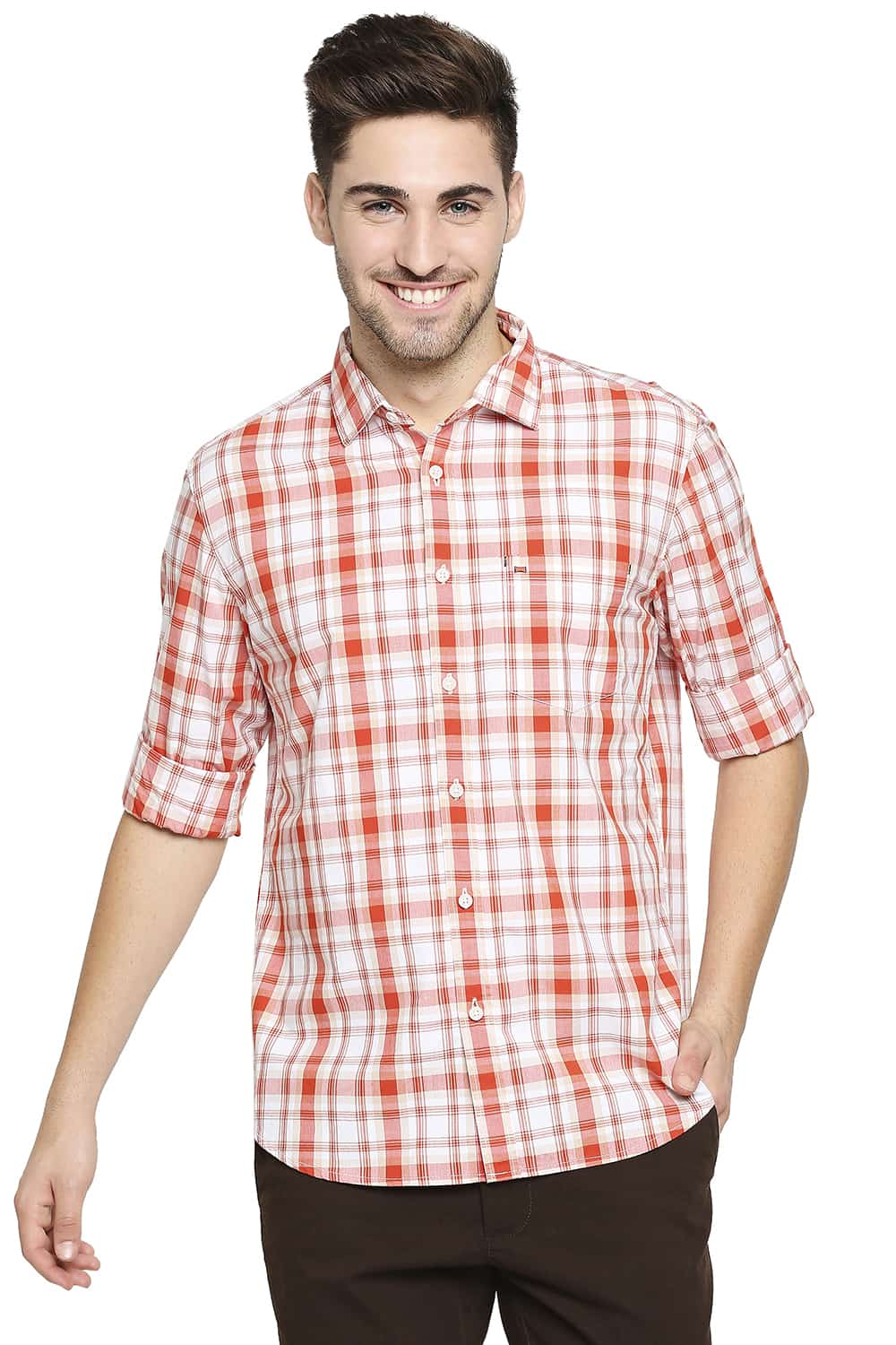 BASICS SLIM FIT CHECKS SHIRT