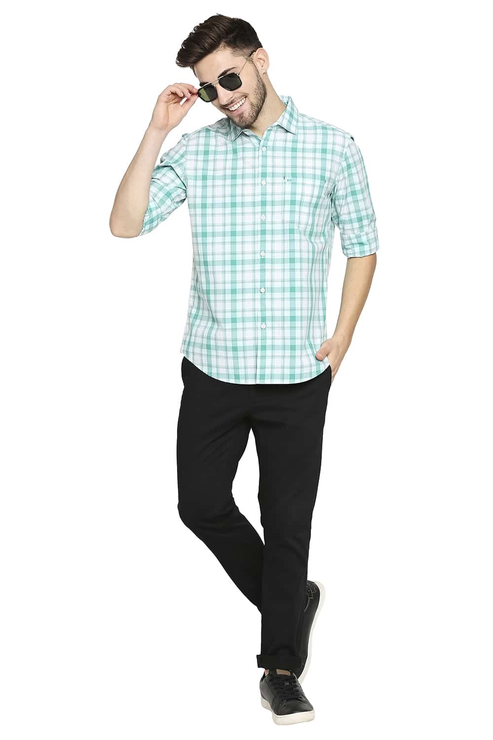 BASICS SLIM FIT CHECKS SHIRT