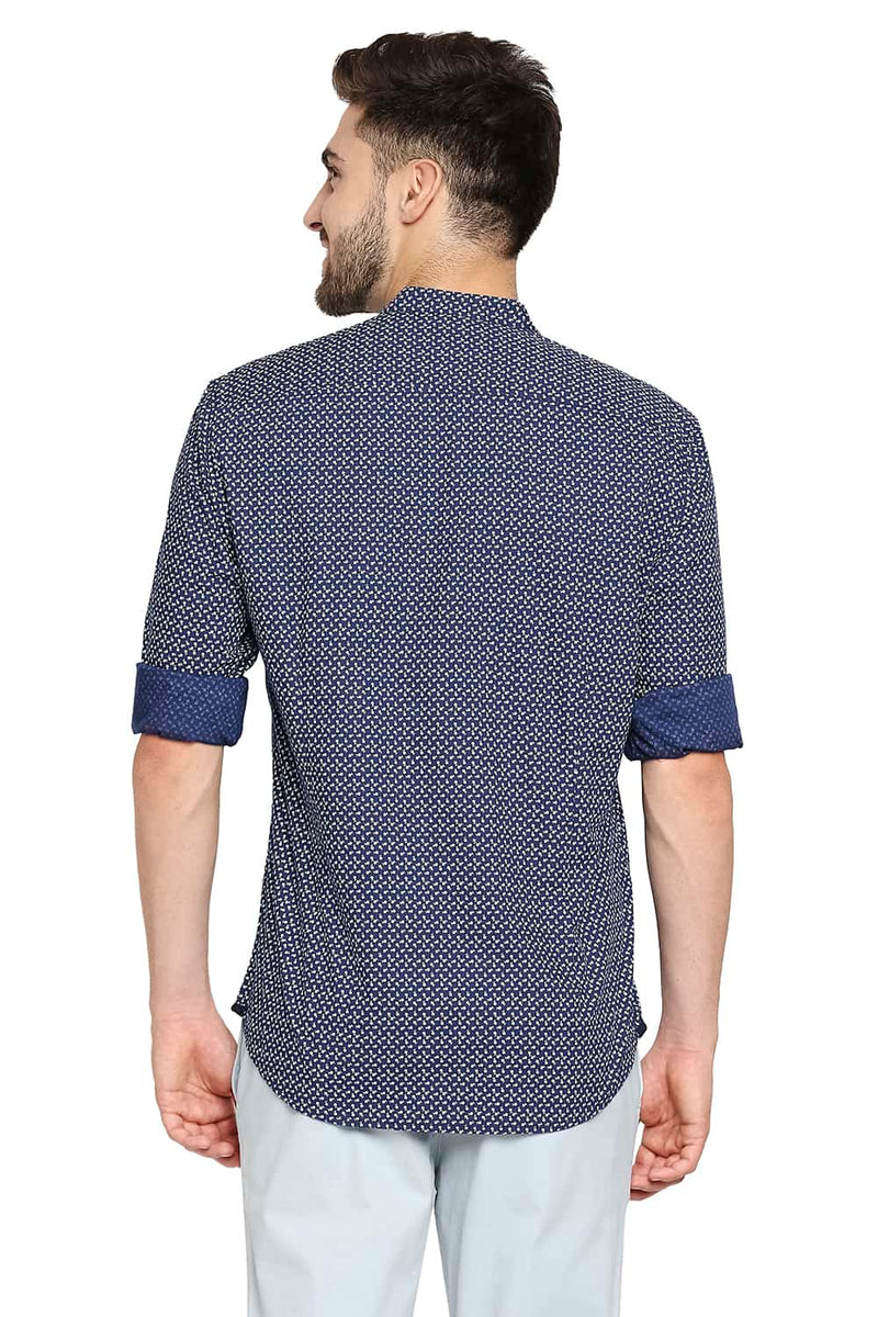 BASICS SLIM FIT PRINTED SHIRT