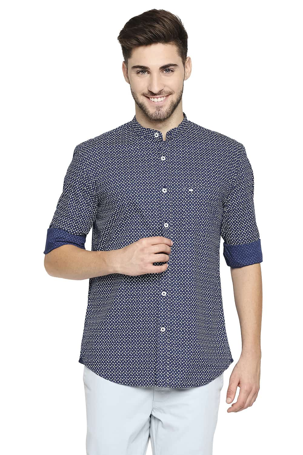 BASICS SLIM FIT PRINTED SHIRT