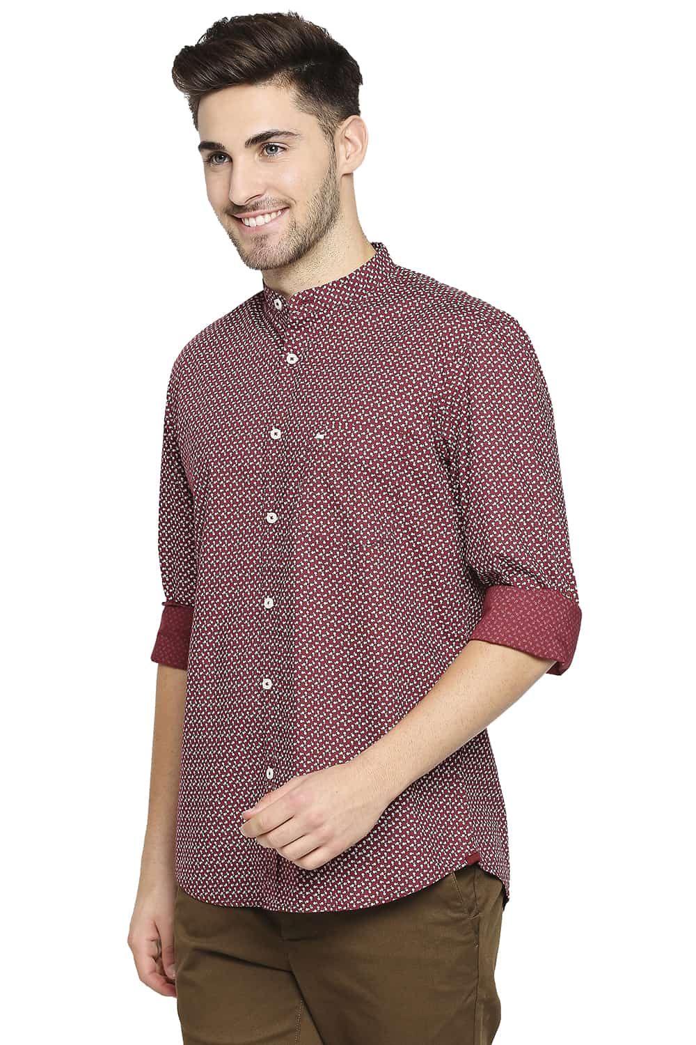 BASICS SLIM FIT PRINTED SHIRT