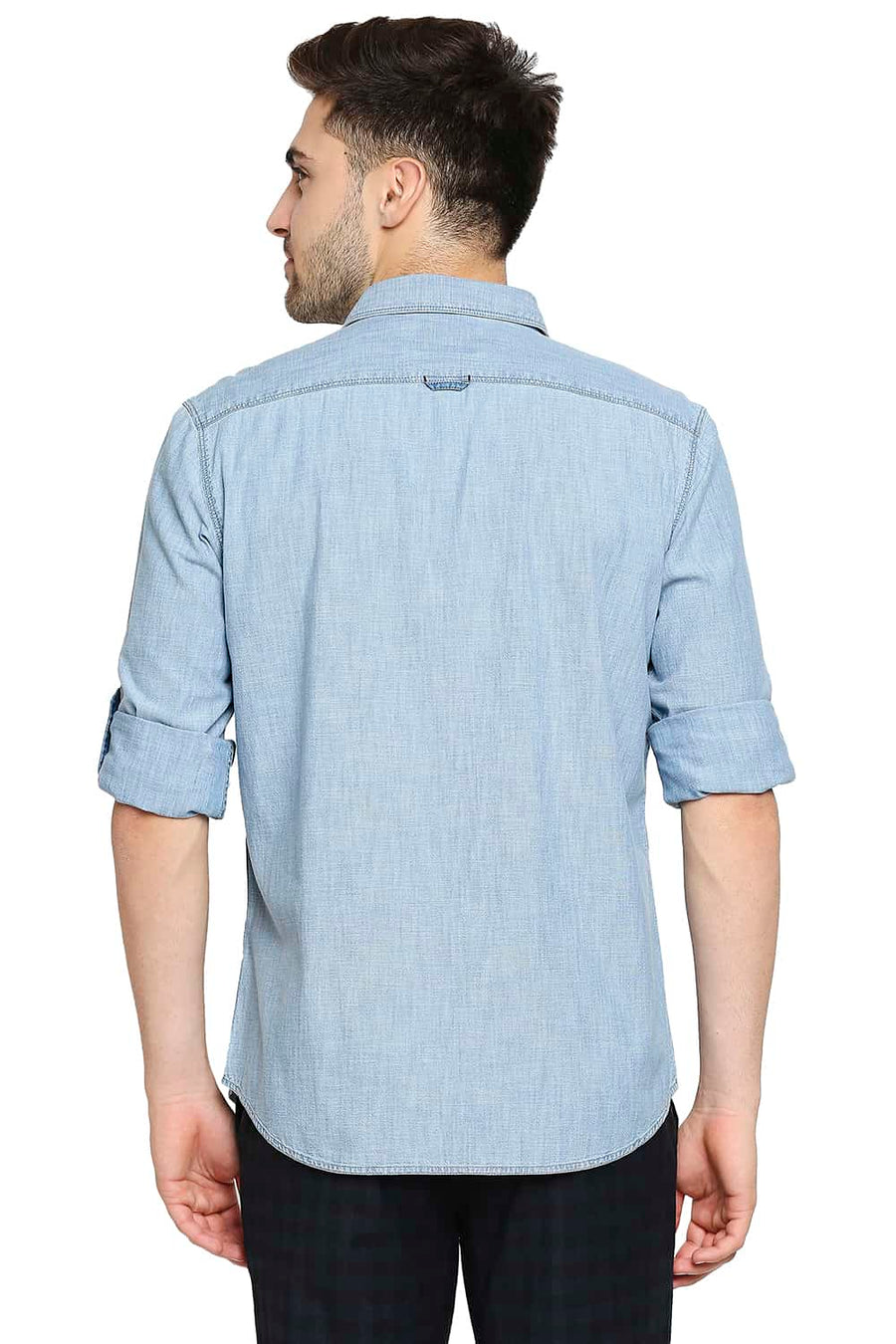 BASICS SLIM FIT HORIZON BLUE INDIGO SHIRT