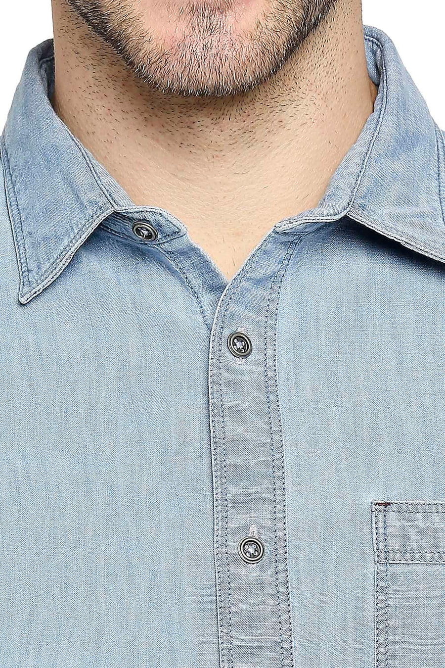 BASICS SLIM FIT HORIZON BLUE INDIGO SHIRT