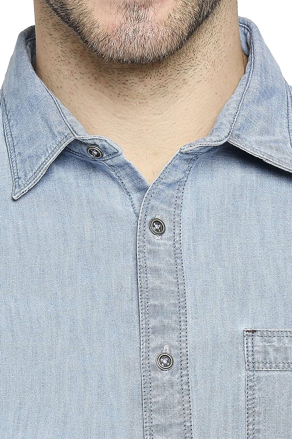 BASICS SLIM FIT INDIGO SHIRT