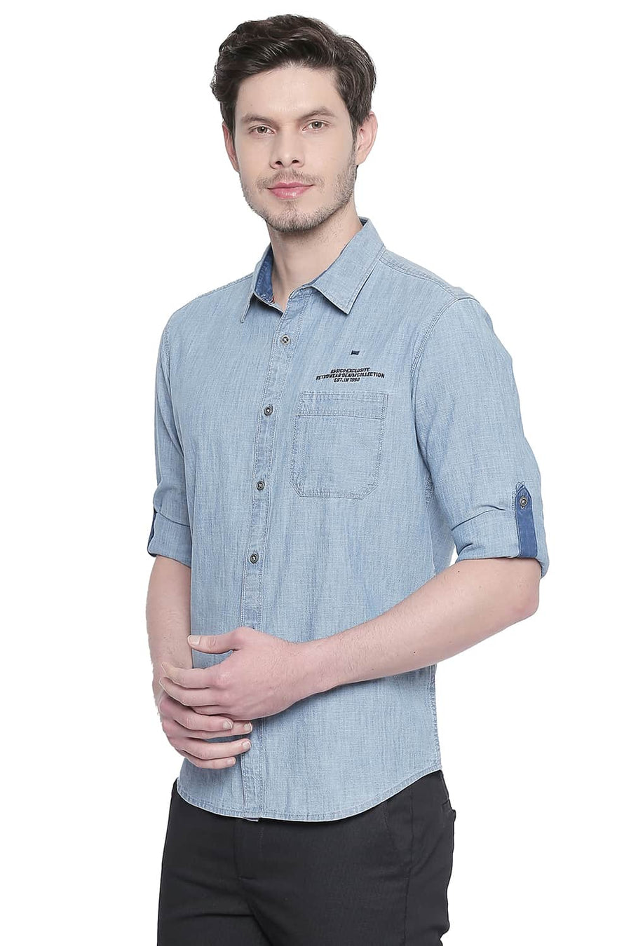 BASICS SLIM FIT BEL AIR BLUE INDIGO SHIRT
