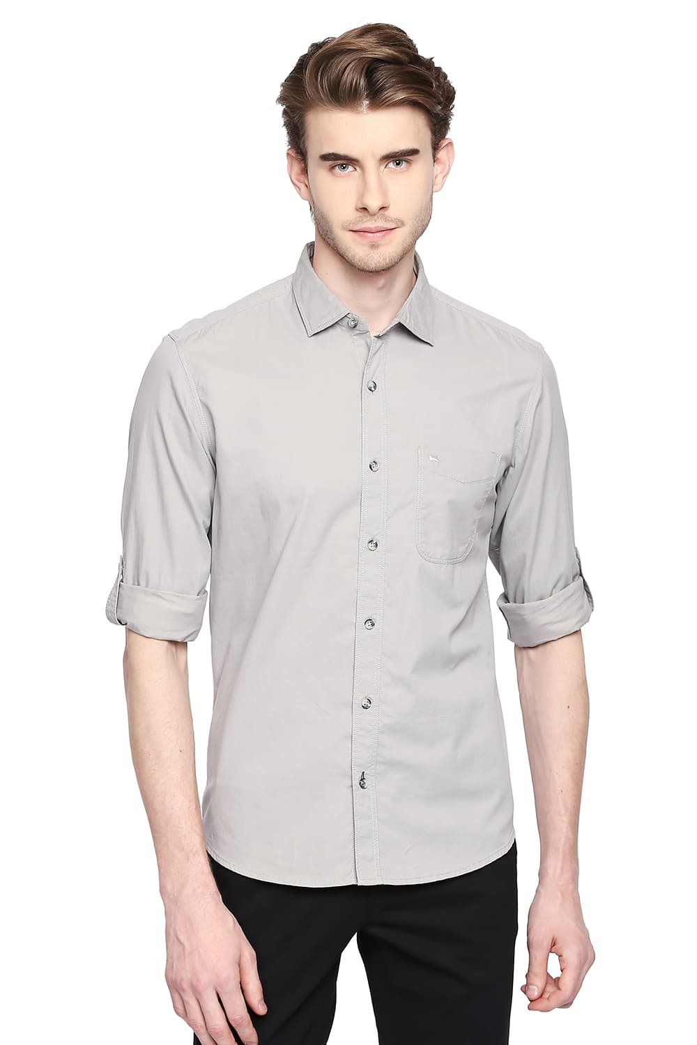 BASICS SLIM FIT TWILL SHIRT