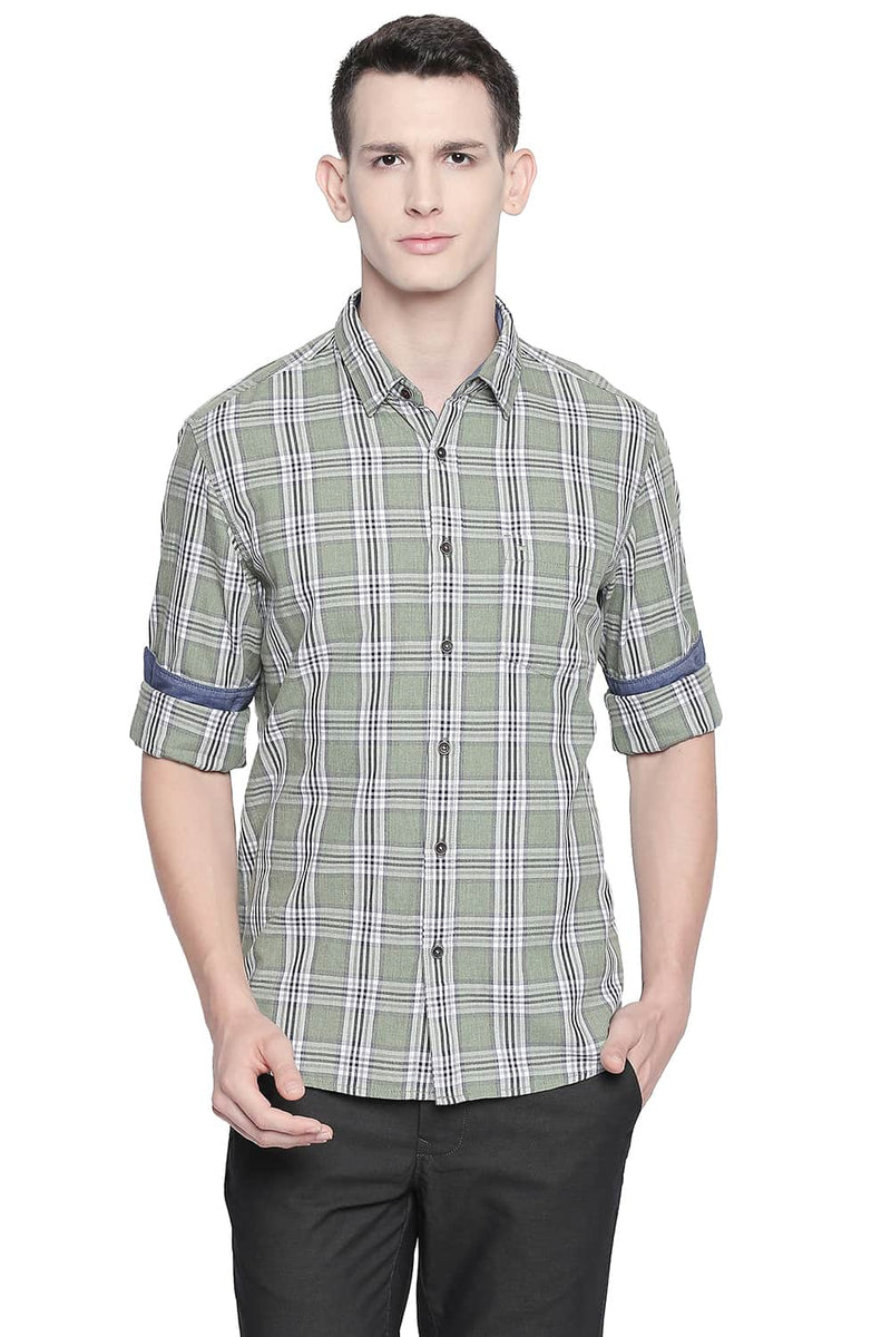 BASICS SLIM FIT CHECKS SHIRT