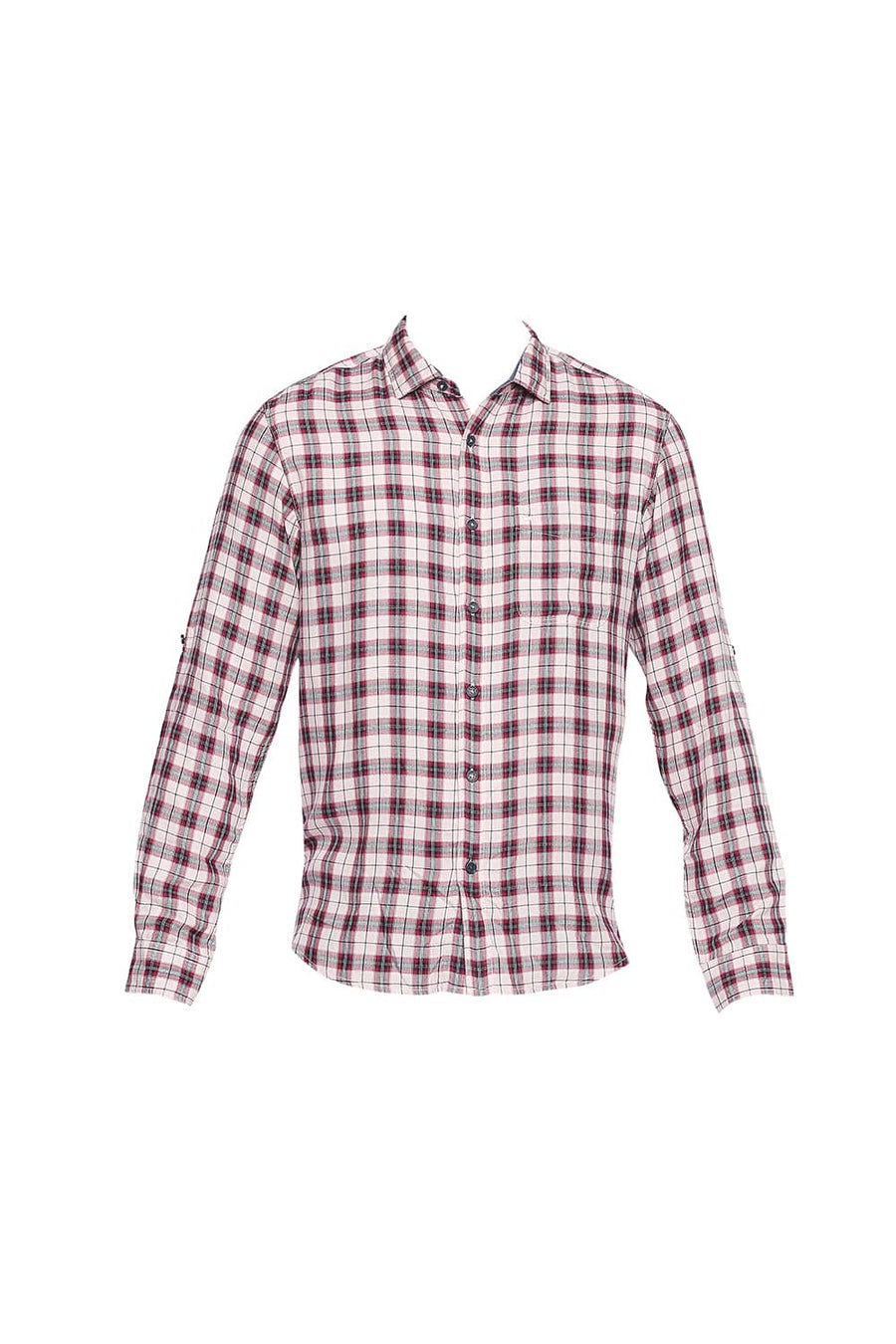 BASICS SLIM FIT ROSE QUARTZ MODAL CHECKS SHIRT