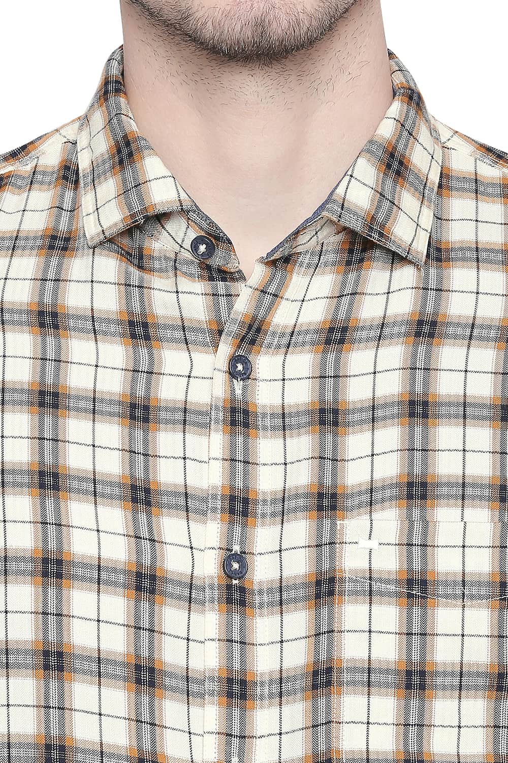 BASICS SLIM FIT MODAL CHECKS SHIRT