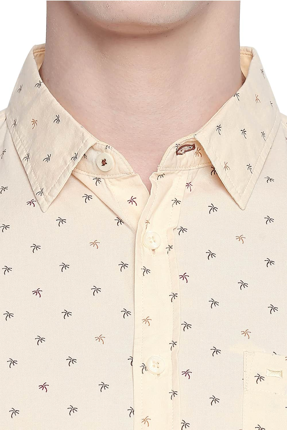 BASICS SLIM FIT OXFORD PRINTED SHIRT