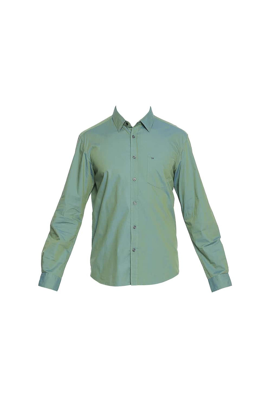 BASICS SLIM FIT FROSTY GREEN TWO TONE SHIRT
