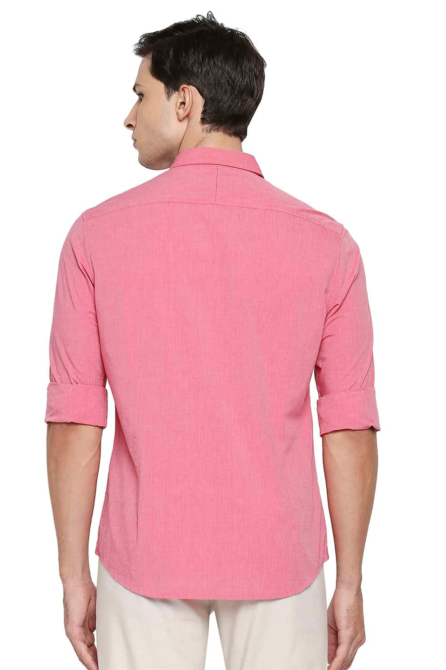 BASICS SLIM FIT CLARET PINK FIL A FIL SHIRT