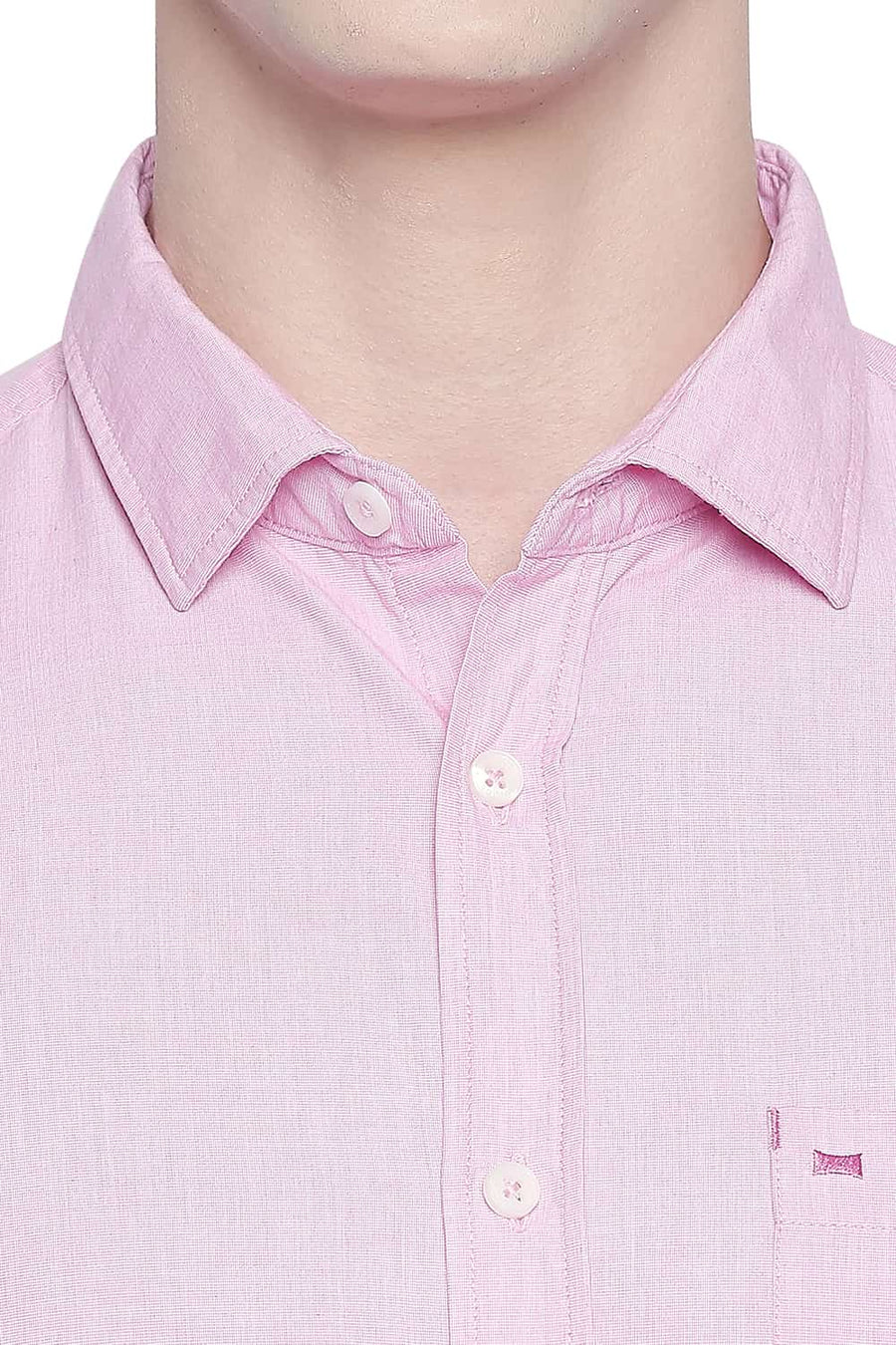 BASICS SLIM FIT PRISH PINK FIL A FIL SHIRT