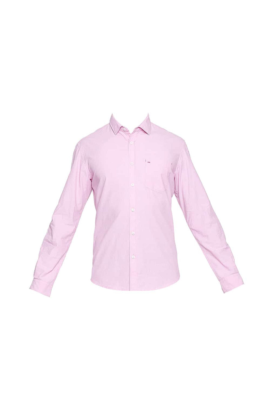 BASICS SLIM FIT PRISH PINK FIL A FIL SHIRT