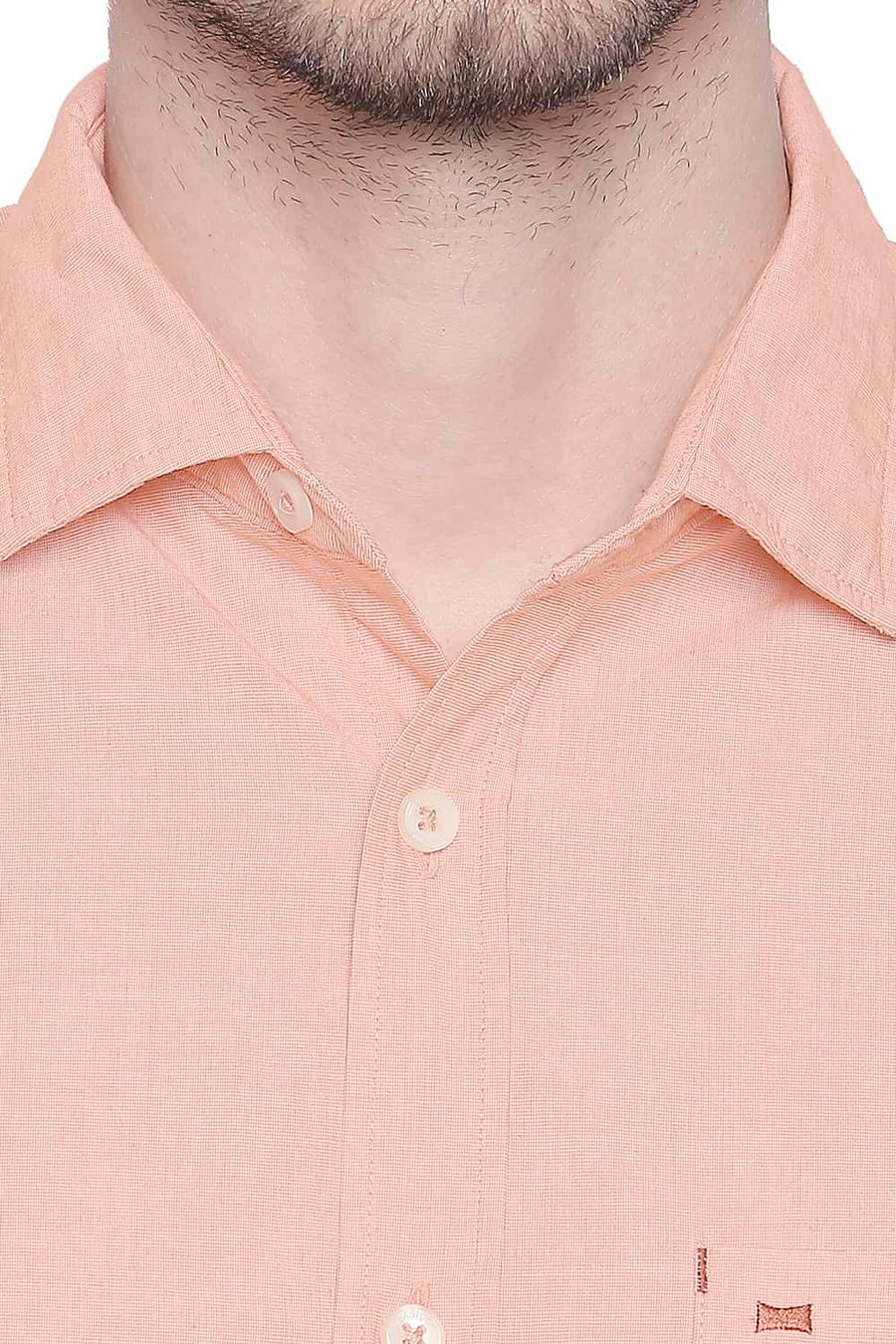 BASICS SLIM FIT ORANGE NECTAR FIL A FIL SHIRT
