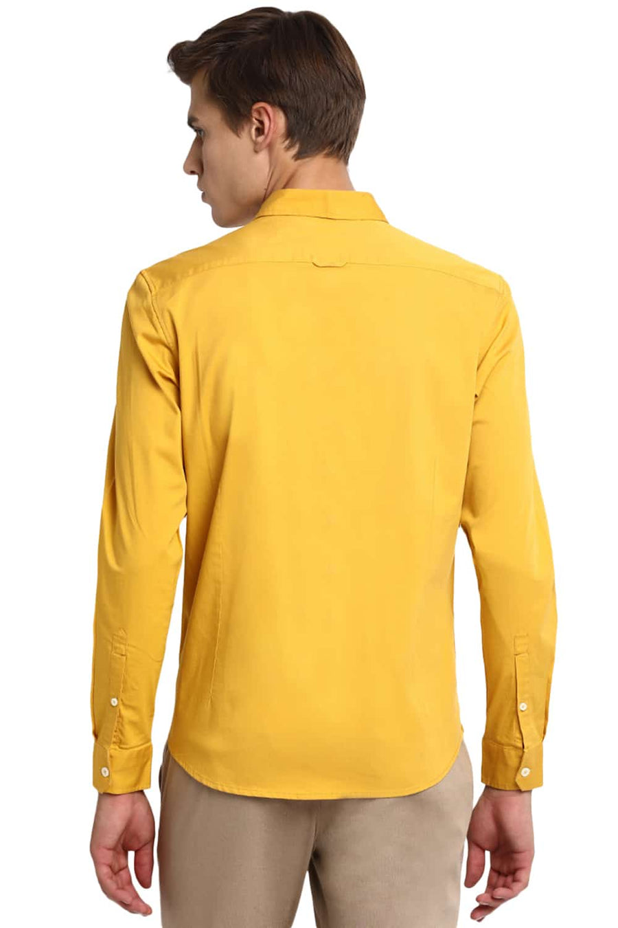 BASICS SLIM FIT FRESSIA YELLOW STRETCH SHIRT