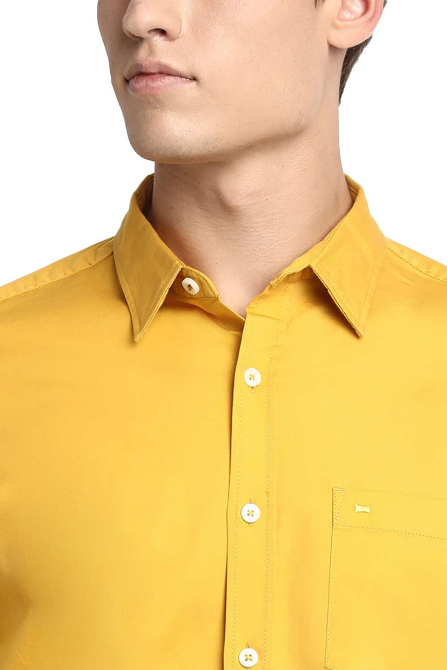BASICS SLIM FIT FRESSIA YELLOW STRETCH SHIRT
