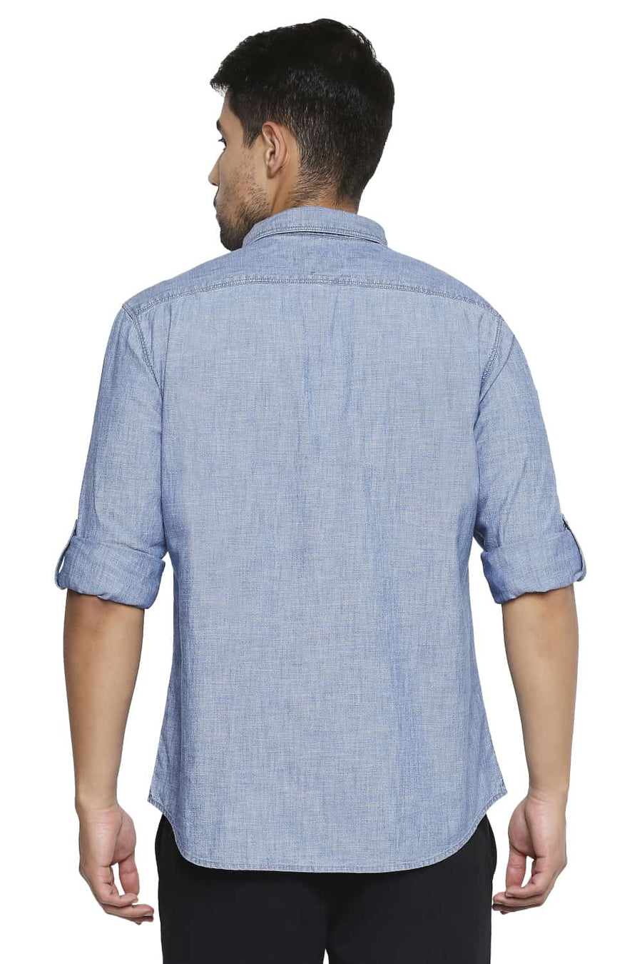 BASICS SLIM FIT SEA NAVY INDIGO SHIRT
