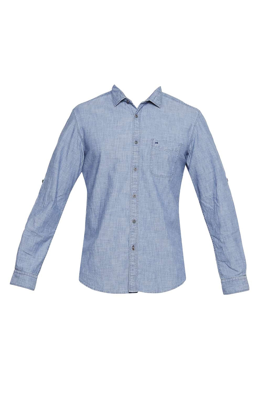 BASICS SLIM FIT SEA NAVY INDIGO SHIRT