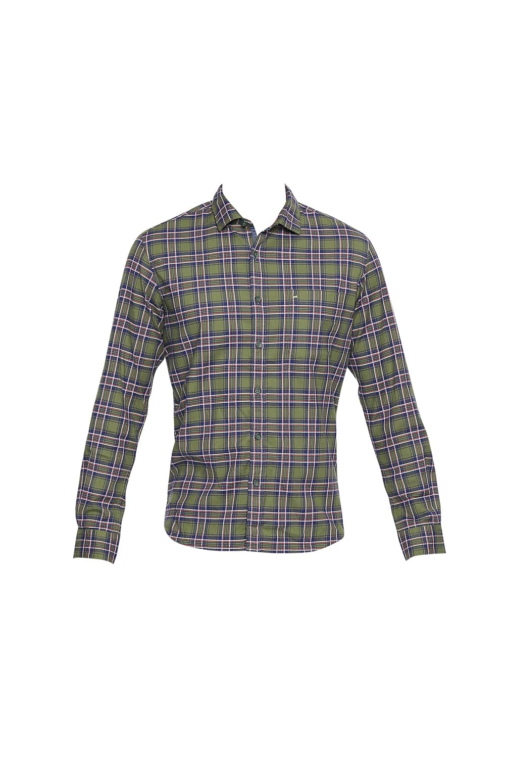 BASICS SLIM FIT STRETCH CHECKS SHIRT