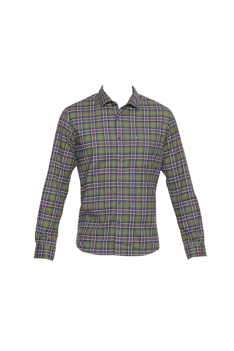 BASICS SLIM FIT STRETCH CHECKS SHIRT