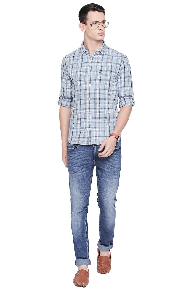 BASICS SLIM FIT CHECKS SHIRT