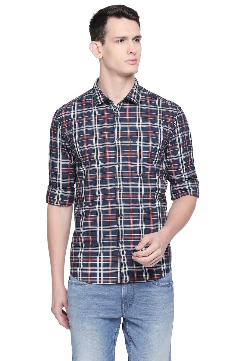 BASICS SLIM FIT CHECKS SHIRT