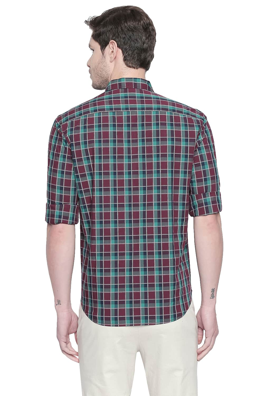 BASICS SLIM FIT CHECKS SHIRT