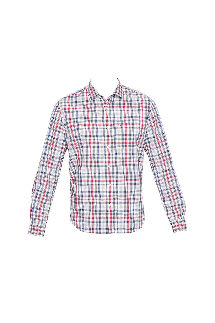 BASICS SLIM FIT RACING RED CHECKS SHIRT