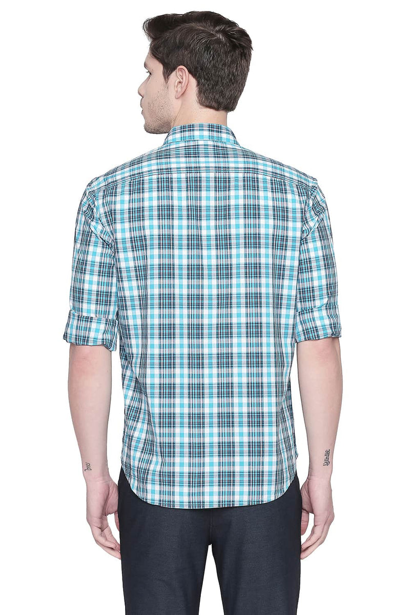 BASICS SLIM FIT CHECKS SHIRT