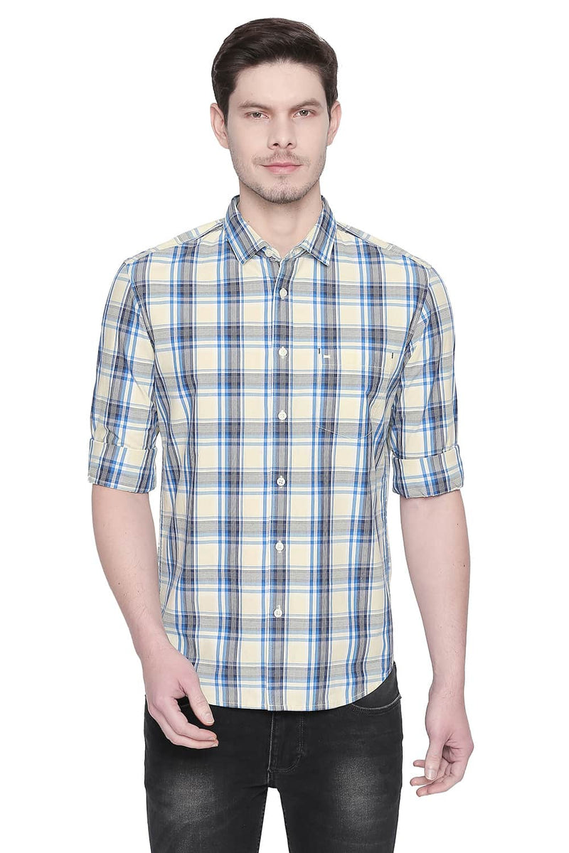 BASICS SLIM FIT CHECKS SHIRT