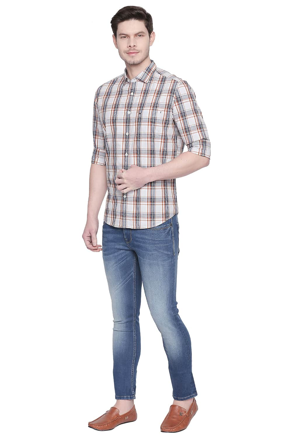 BASICS SLIM FIT CHECKS SHIRT