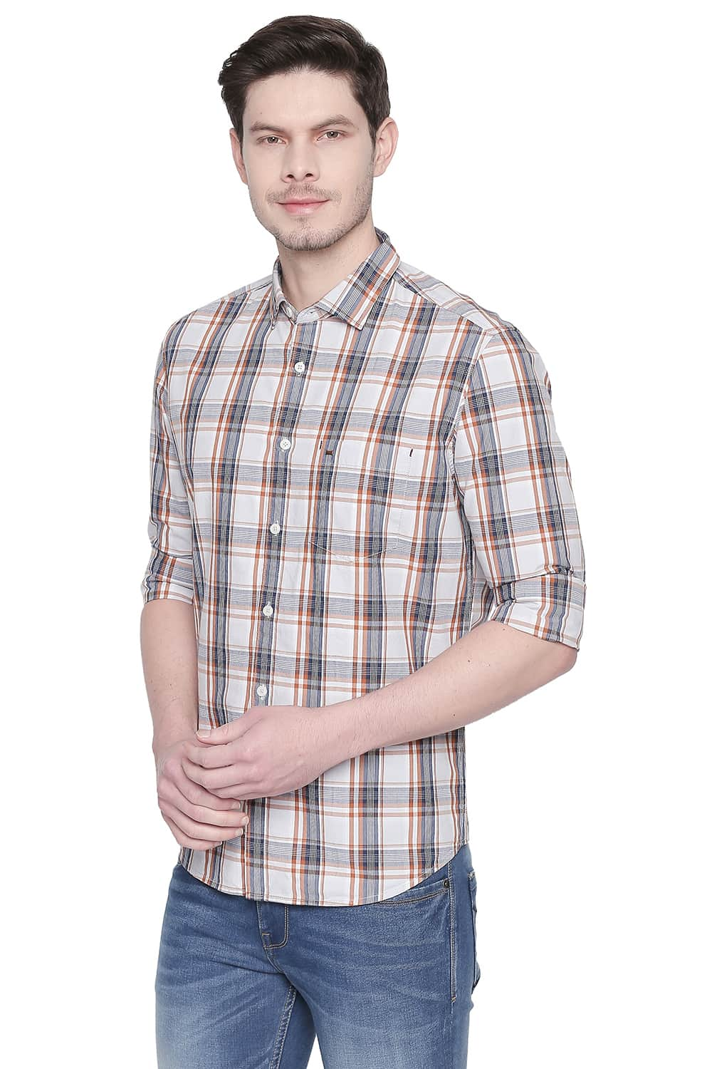 BASICS SLIM FIT CHECKS SHIRT