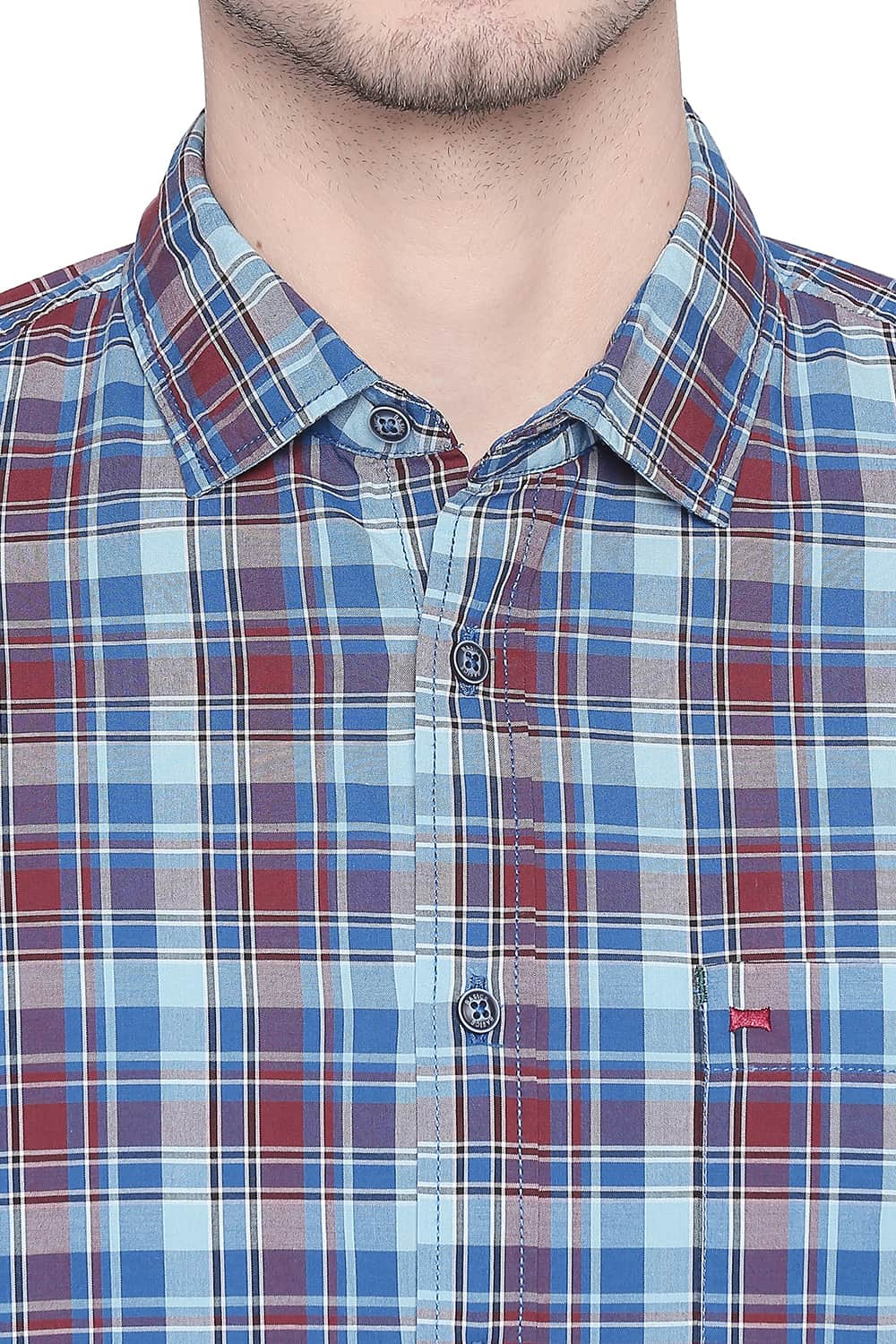 BASICS SLIM FIT CHECKS SHIRT