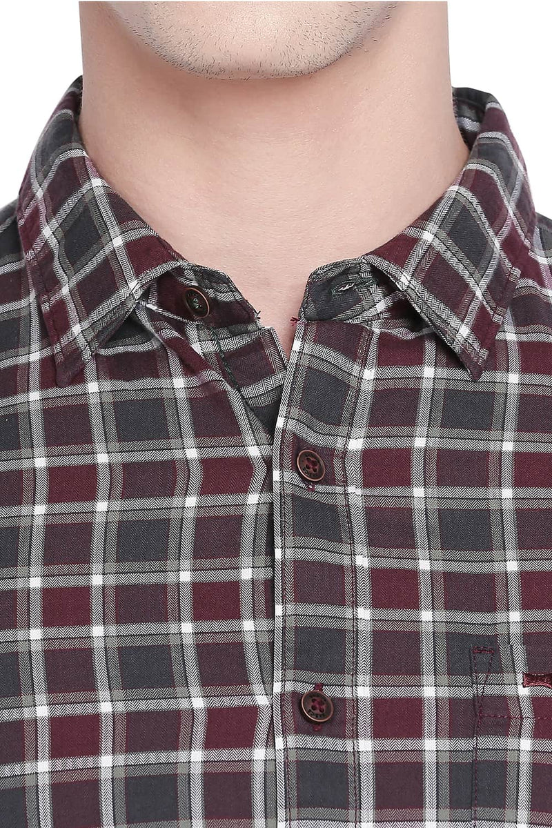 BASICS SLIM FIT CHECKS SHIRT