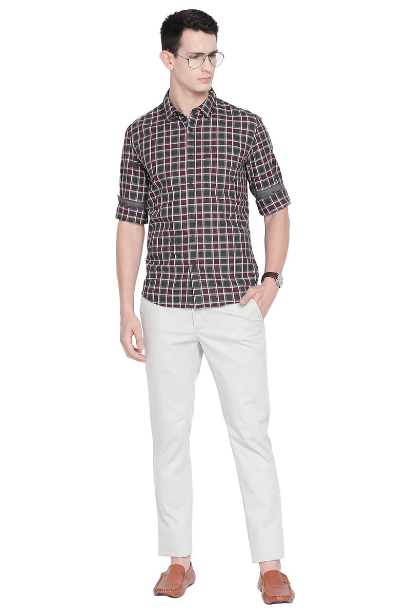 BASICS SLIM FIT CHECKS SHIRT