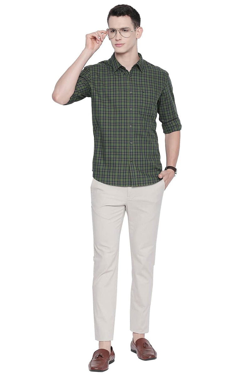 BASICS SLIM FIT CHECKS SHIRT