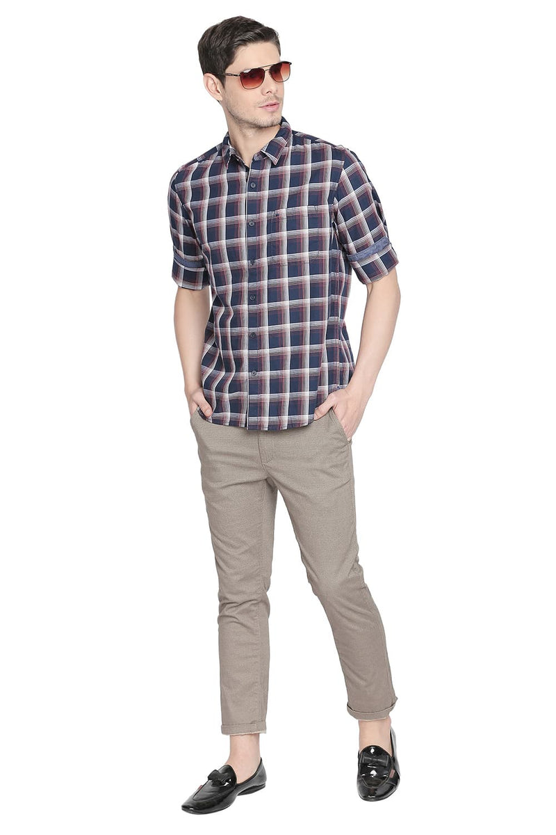 BASICS SLIM FIT CHECKS SHIRT