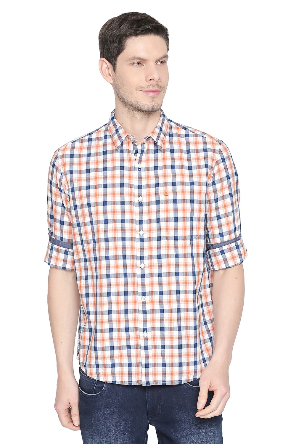 BASICS SLIM FIT CHECKS SHIRT