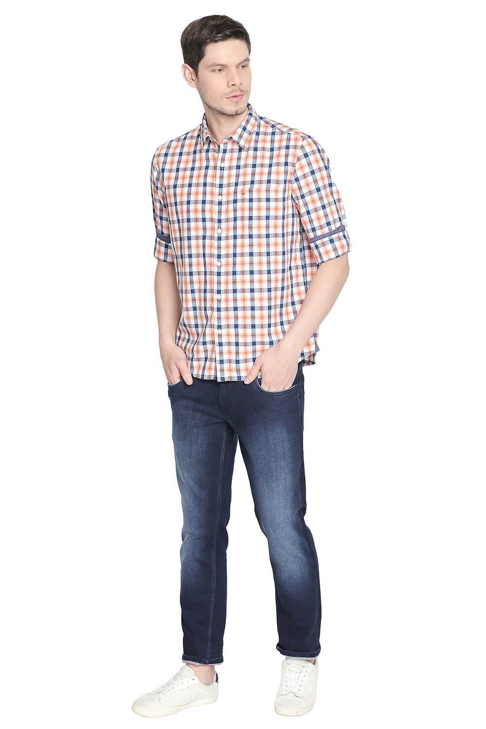 BASICS SLIM FIT CHECKS SHIRT